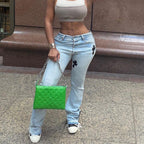 DressBetty - Women Low Waist Vintage Straight Denim Trousers Cyber Y2k Goth Pants Fashion Mom Jeans