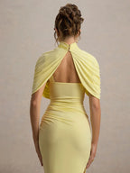 Pleated Irregular Backless Midi Dress