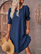 Ambra Premium Summer Dress with Ruffles Evening Wear Edit