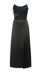 Sleeveless Bandage Midi Dress in Black