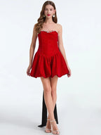 French Bow Strapless Party Dress