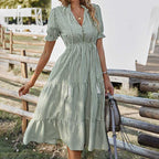 Agata Statement Loose Fitting Striped Midi Dress Premium Wardrobe Essential