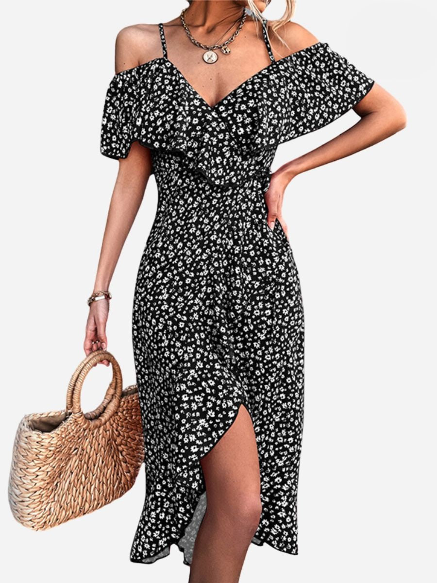 Marina Aesthetic Strappy Floral Dress Premium Wardrobe Essential