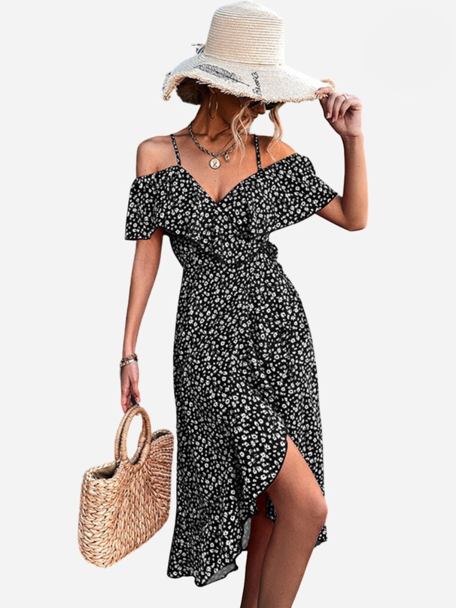 Angelines Elevated Strappy Floral Dress Evening Wear Edit
