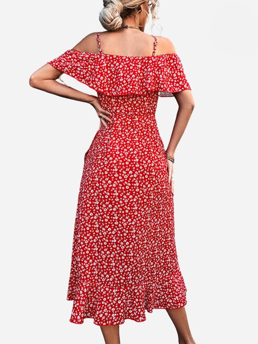 Angelines Elevated Strappy Floral Dress Evening Wear Edit