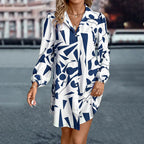 Anita Effortless Abstract Print Shirt Dress Statement Occasion Edit