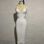 Strappy Sleeveless Midi Mesh Bandage Dress SW6568