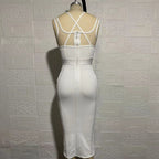 Strappy Sleeveless Midi Mesh Bandage Dress SW6568