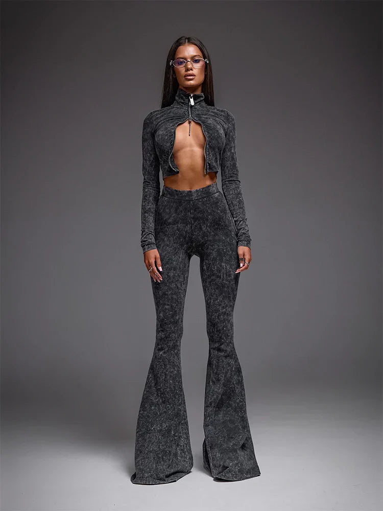 Casual Long Sleeve Buttoned Pants Set