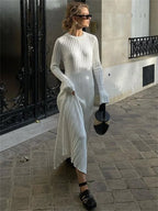 Diana Timeless Knitted Dress with Lacing Elevated Occasion Wear