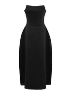 Diamonds Black Crystal Pearl Mini Midi Dress
