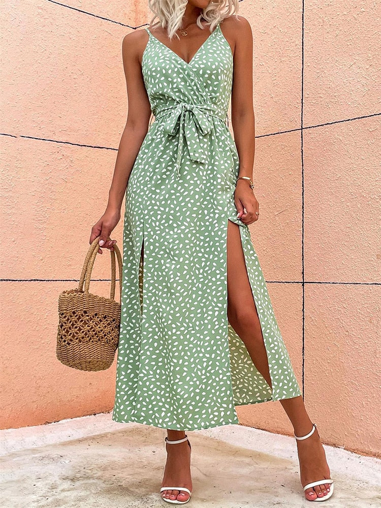 Fidelia Long Summer Dress with a Floral Pattern for Women