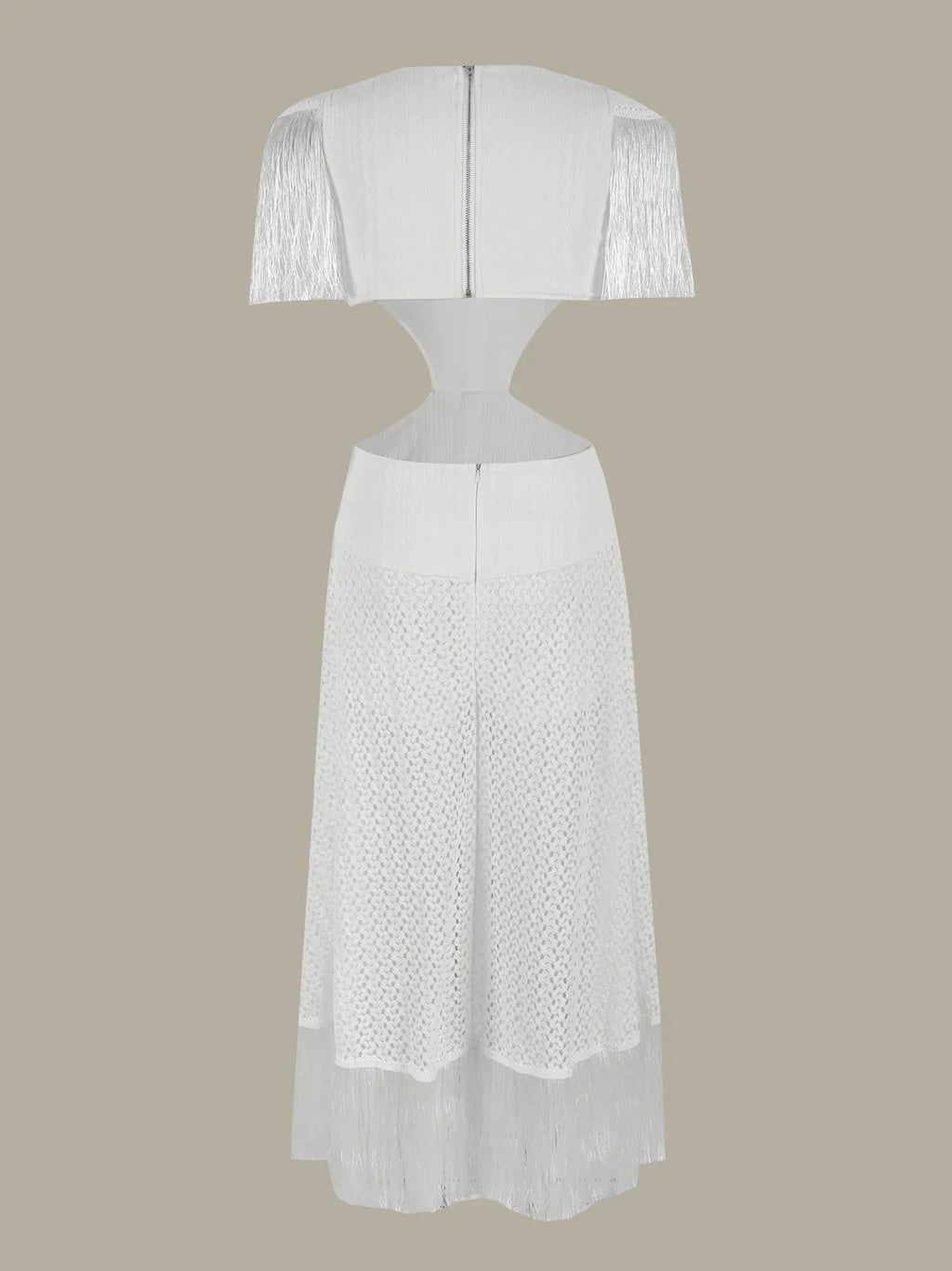 Deep V - Neck Tassel Long Party Dress