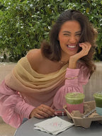 Pink Gradient Chiffon Pleated Blouse