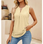 Hollow Out Vneck Sleeveless Tshirt
