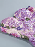 Floral - Embellished Sequin Lavender Ankle Length Dress
