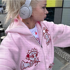 High Street Printed Zipper Hoodie