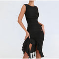 Penelope Effortless Midi Dress with Ruffles Boutique Collection