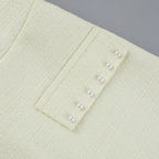 Pearl Long Sleeve Coat And Mini Strapless Dress Sets