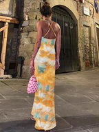 Green Boho Printed Maxi Dress