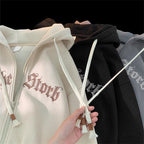 DressBetty - Letter Embroidered Oversized Hoodie