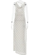 Polka Dot Backless Spaghetti Strap Party Maxi Dress