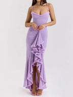 Ashley Boutique Women's Mesh Formal Dress with Ruffles Collection
