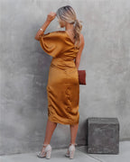Alta Elevated Cocktail Dress with One Shoulder Premium Wardrobe Essential