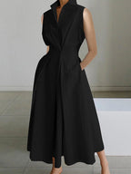 Rocío Exclusive White Shirt Collar Urban Cotton Dress Evening Wear Edit