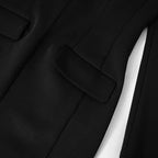 Black Solid Long Sleeve Blazer Dress