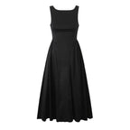 Solid Halter Backless Long Dress