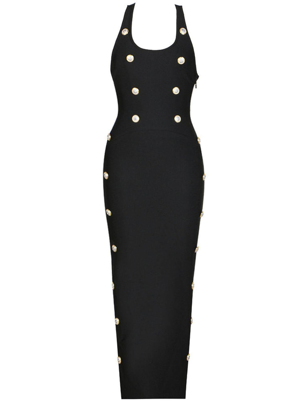 Button Embellished Bandage Dress