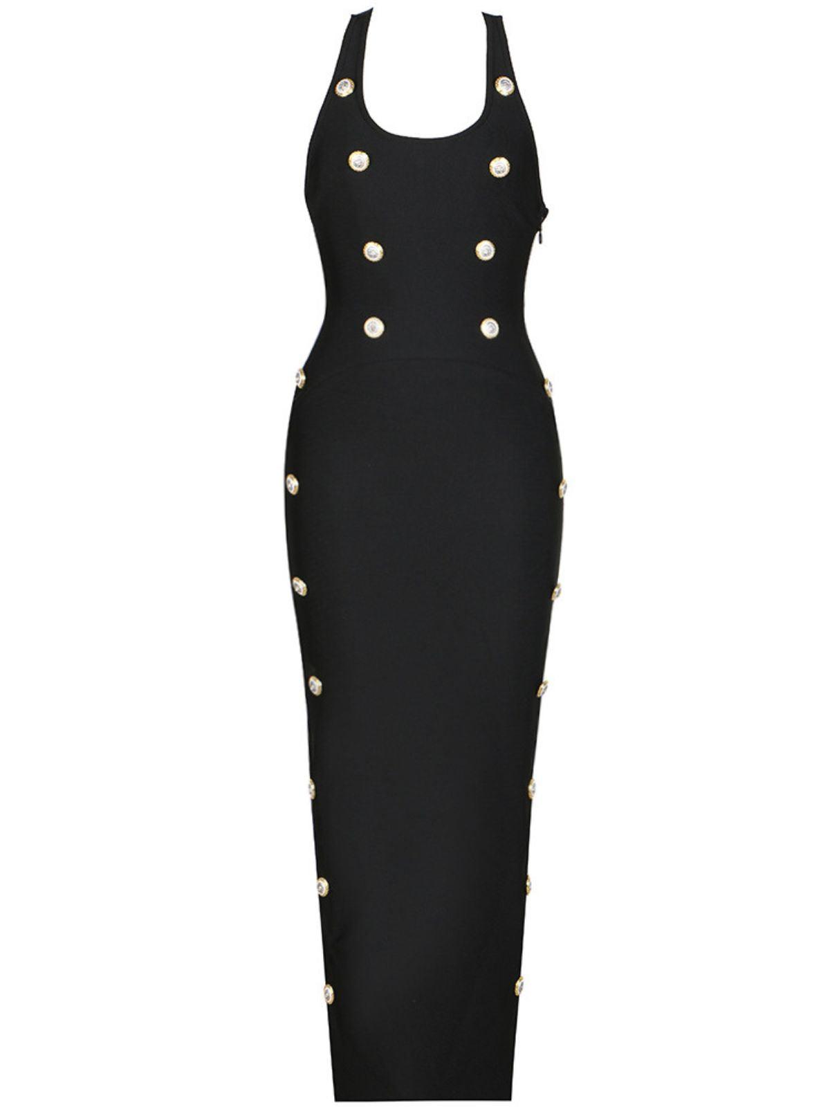 Button Embellished Bandage Dress