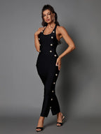 Button Embellished Bandage Dress