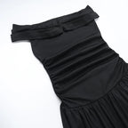 Slash Neck Off Shoulder Solid Dress