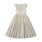 Short Sleeve Hollow Out Back Midi Dress