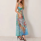 Hollow Pattern Cami Floral Dress