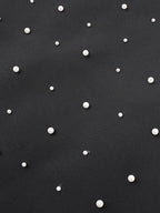 Diamonds Black Crystal Pearl Mini Midi Dress