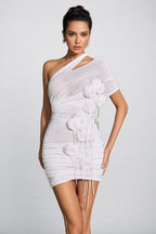 Parilk Mesh 3D Flower Mini Dress