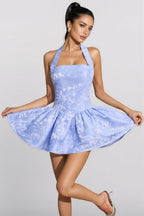 Jettal Halterneck Floral Flare Mini Dress