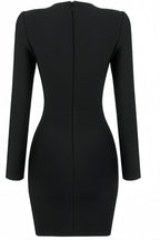 Hera Long Sleeve V-Neck Split Mini Dress