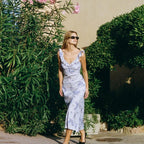 Floral Ruffle Halter Backless Maxi Dress