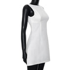 Sleeveless High Waist Backless Mini Dresses