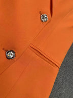 Diamond Button Cuffs Chain Feather Jacket
