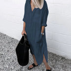 Teodora Minimalist Long Casual Dress Boutique Collection
