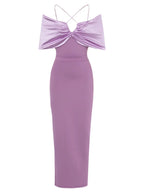 Spaghetti Strap Shoulder Sleeve Long Dress