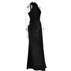 Satin Sleeveless High Neck Dress