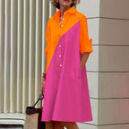 Alba Boutique Women's Midi Shirt Dress with Button Placket Collection