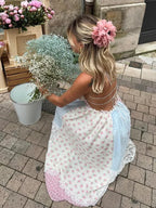 Lace Patchwork Halter Maxi Dress