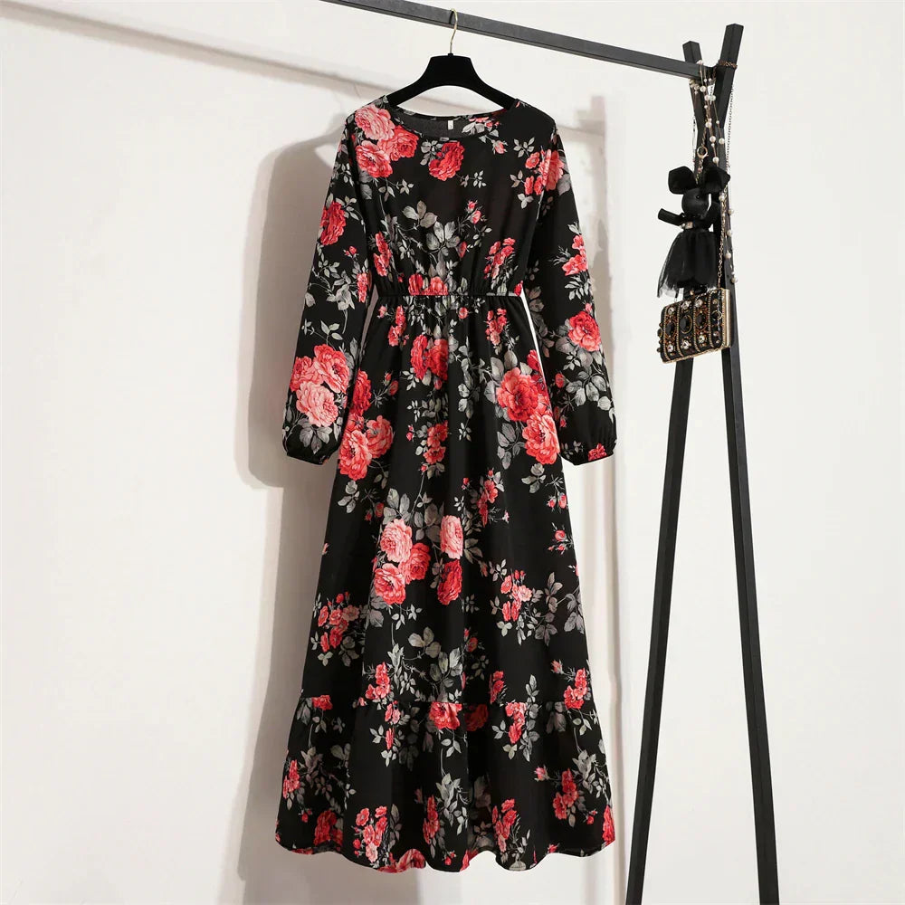 Erin Aesthetic Floral Long Dress for Summer Premium Wardrobe Essential